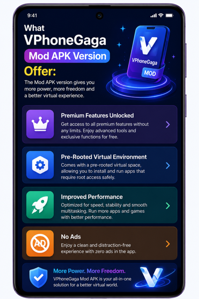 What Vphonegaga Mod APK Version Offer
